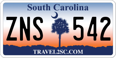 SC license plate ZNS542