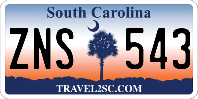 SC license plate ZNS543