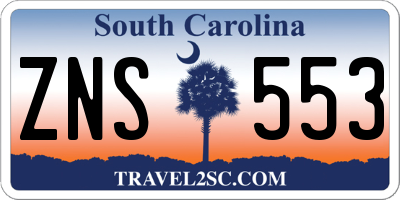 SC license plate ZNS553