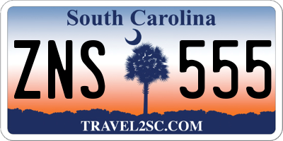 SC license plate ZNS555