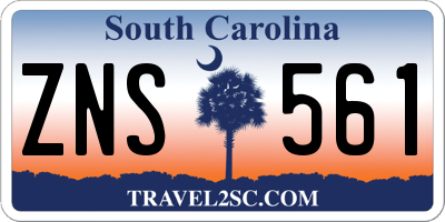 SC license plate ZNS561
