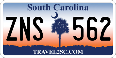 SC license plate ZNS562