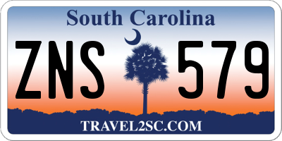 SC license plate ZNS579