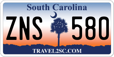 SC license plate ZNS580