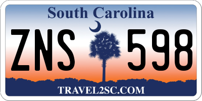 SC license plate ZNS598