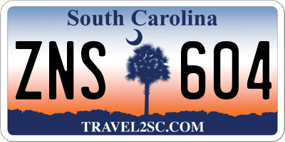 SC license plate ZNS604