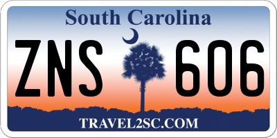 SC license plate ZNS606