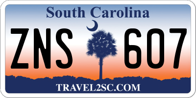 SC license plate ZNS607