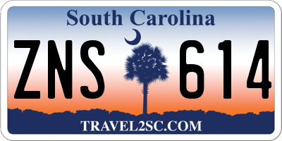 SC license plate ZNS614
