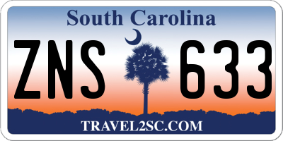 SC license plate ZNS633