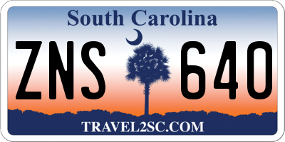 SC license plate ZNS640
