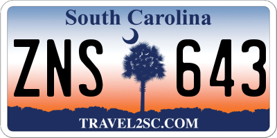 SC license plate ZNS643