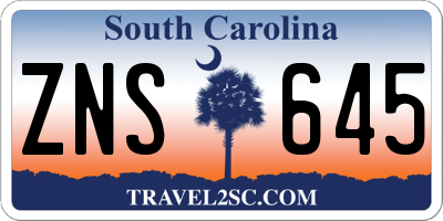 SC license plate ZNS645