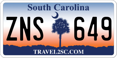 SC license plate ZNS649
