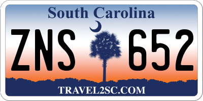 SC license plate ZNS652