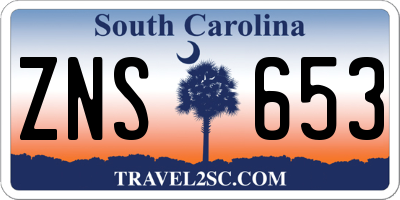 SC license plate ZNS653