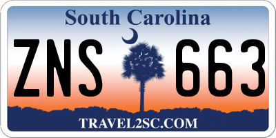 SC license plate ZNS663