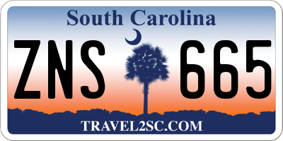 SC license plate ZNS665