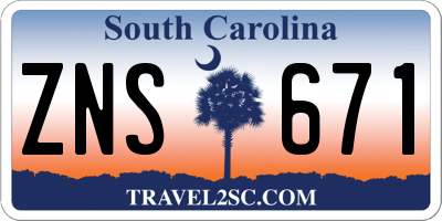 SC license plate ZNS671