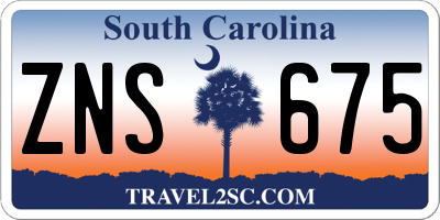 SC license plate ZNS675