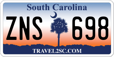 SC license plate ZNS698