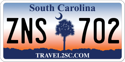 SC license plate ZNS702
