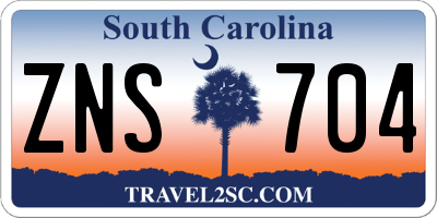 SC license plate ZNS704