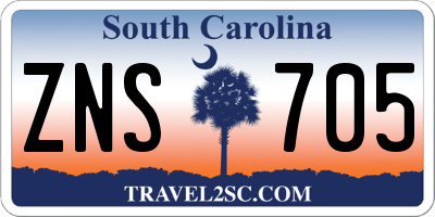 SC license plate ZNS705