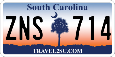 SC license plate ZNS714