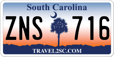 SC license plate ZNS716