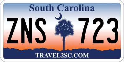 SC license plate ZNS723