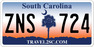 SC license plate ZNS724