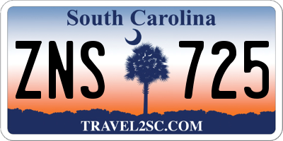 SC license plate ZNS725