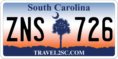 SC license plate ZNS726