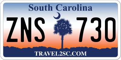 SC license plate ZNS730