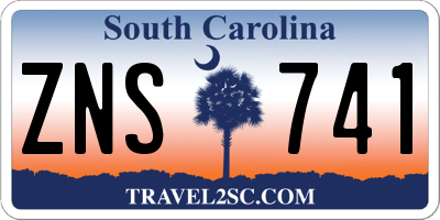 SC license plate ZNS741