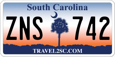 SC license plate ZNS742