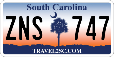 SC license plate ZNS747