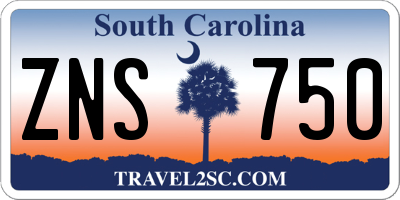 SC license plate ZNS750