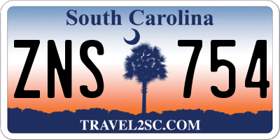 SC license plate ZNS754