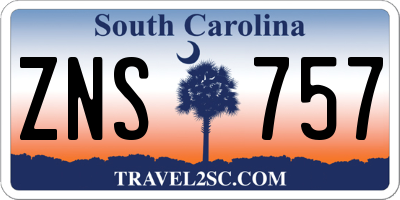 SC license plate ZNS757