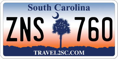 SC license plate ZNS760