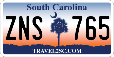 SC license plate ZNS765