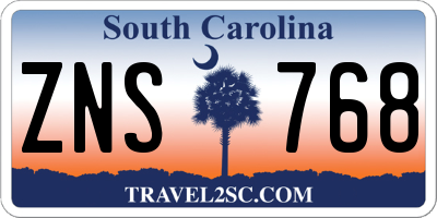 SC license plate ZNS768