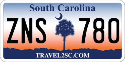 SC license plate ZNS780
