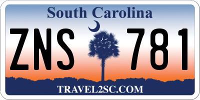 SC license plate ZNS781
