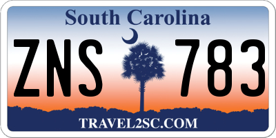 SC license plate ZNS783