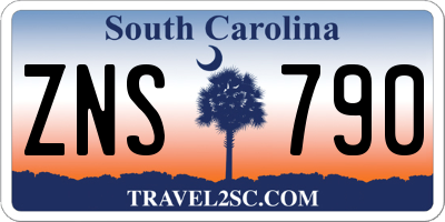 SC license plate ZNS790