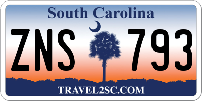 SC license plate ZNS793