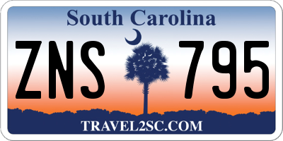 SC license plate ZNS795